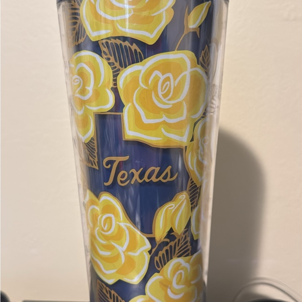 Texas Floral Tumbler - Yellow and Blue